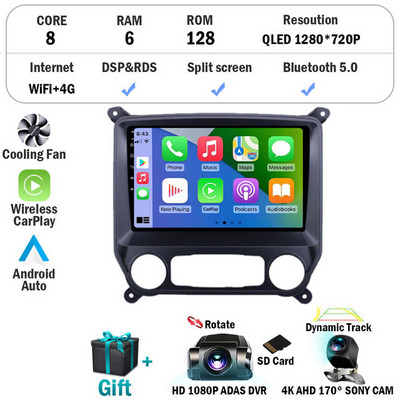 Android 12 Chevrolet Colorado 2014-2018 rendszerhez Silverado GMC Sierra VIA Vtrux Truck 2014-2018 StereoGPS autórádió DVD nélkül