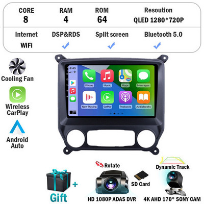 Android 12 Chevrolet Colorado 2014-2018 rendszerhez Silverado GMC Sierra VIA Vtrux Truck 2014-2018 StereoGPS autórádió DVD nélkül