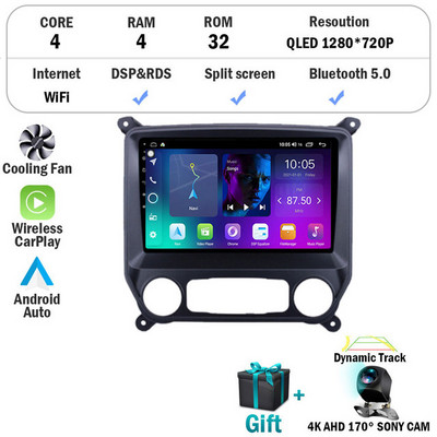 Android 12 Chevrolet Colorado 2014-2018 rendszerhez Silverado GMC Sierra VIA Vtrux Truck 2014-2018 StereoGPS autórádió DVD nélkül