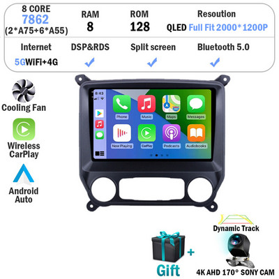 Android 12 Chevrolet Colorado 2014-2018 rendszerhez Silverado GMC Sierra VIA Vtrux Truck 2014-2018 StereoGPS autórádió DVD nélkül