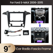 MEKEDE 9 hüvelykes autós DVD-műszerfali műszerfalhoz illeszkedő Ford S-MAX 2006 - 2015 beszerelési készlet 2 Din keret előlap kábelköteg