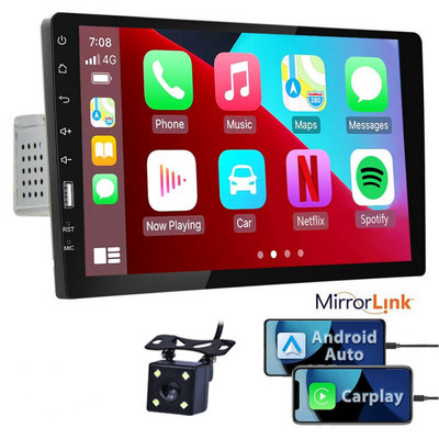 1 Din Car Stereo Radio 9`` Touch Screen D-Play Universal Car Multimedia MP5 Player Bluetooth FM Radio Support Rear View Camera
