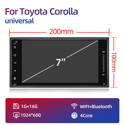 Toyota Corolla 2006-2013 multimédiás videó lejátszóhoz Carplay Android Auto 13" autós sztereó rádiós navigációs GPS 2 Din 4G WiFi