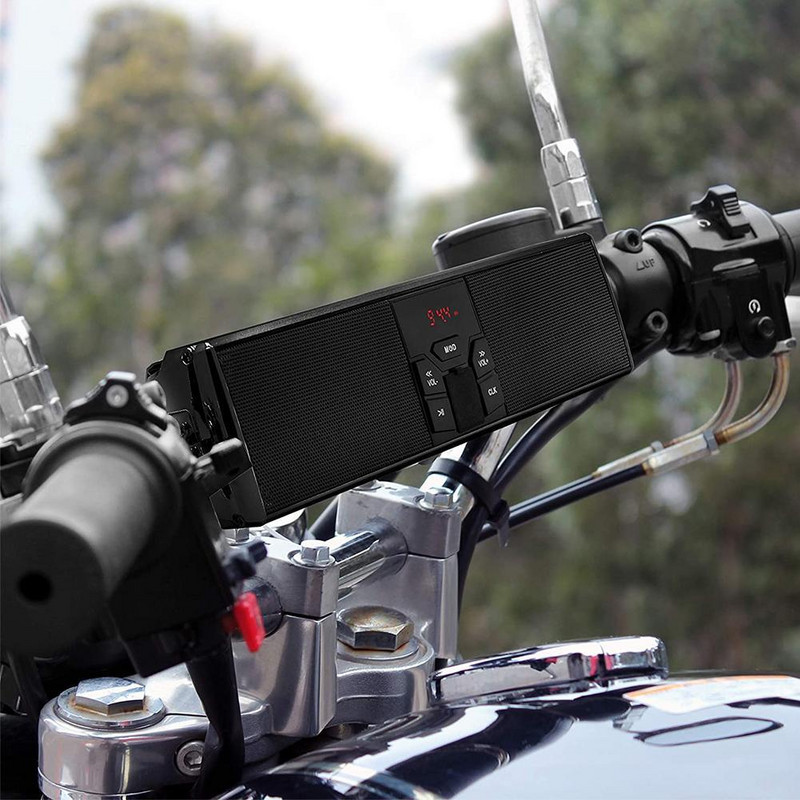 LED kijelző motorkerékpár hangszórók Bluetooth rádió audio rendszer APP vezérlés MP3/TF/USB FM sztereó hangszórók lejátszó motoros tartozékok