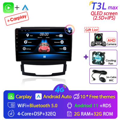 Srnubi Android 11 2Din SsangYong Korando 3 Actyon 2 2010-2013 Autórádió Multimédia lejátszó Navigáció GPS Carplay Auto Stereo