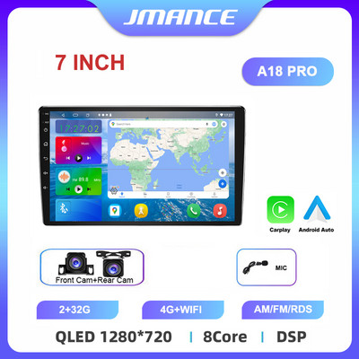 JMANCE 7/9/10``2 Din Android12 Radio Auto Multimedia Video Universal Stereo Carplay GPS pentru Volkswagen Nissan Hyundai Kia Toyota