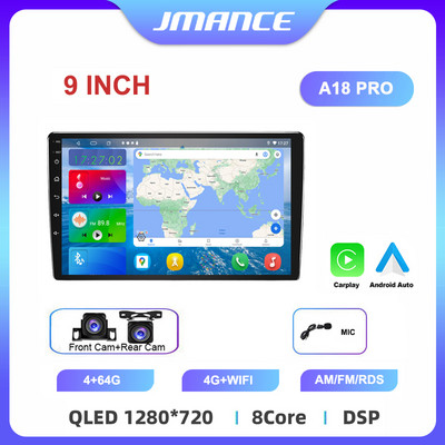 JMANCE 7/9/10``2 Din Android12 Radio Auto Multimedia Video Universal Stereo Carplay GPS pentru Volkswagen Nissan Hyundai Kia Toyota