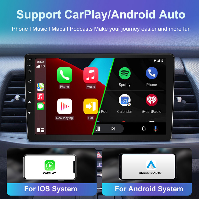 JMANCE 7/9/10``2 Din Android12 Radio Auto Multimedia Video Universal Stereo Carplay GPS pentru Volkswagen Nissan Hyundai Kia Toyota