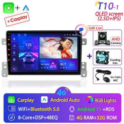 Автомобилно радио с Android 11 за Suzuki Grand Vitara 3 2005-2015 Мултимедиен плейър Навигация 2Din Стерео DVD Главно устройство Carplay Високоговорители