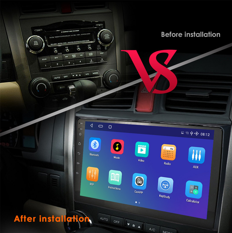2din Android autórádió audio Honda CRV CR-V CARPLAY 2007 2008 2010 2011 2012 Autoradio Stereo Multimedia Video Player GPS