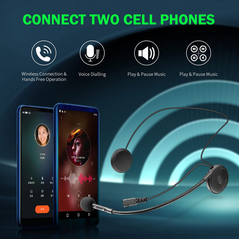FreedConn vezeték nélküli motoros sisak kaputelefon Bluetooth fejhallgató fejhallgató fülhallgató zene lejátszás hangszóró motoros kaputelefon Moto-hoz
