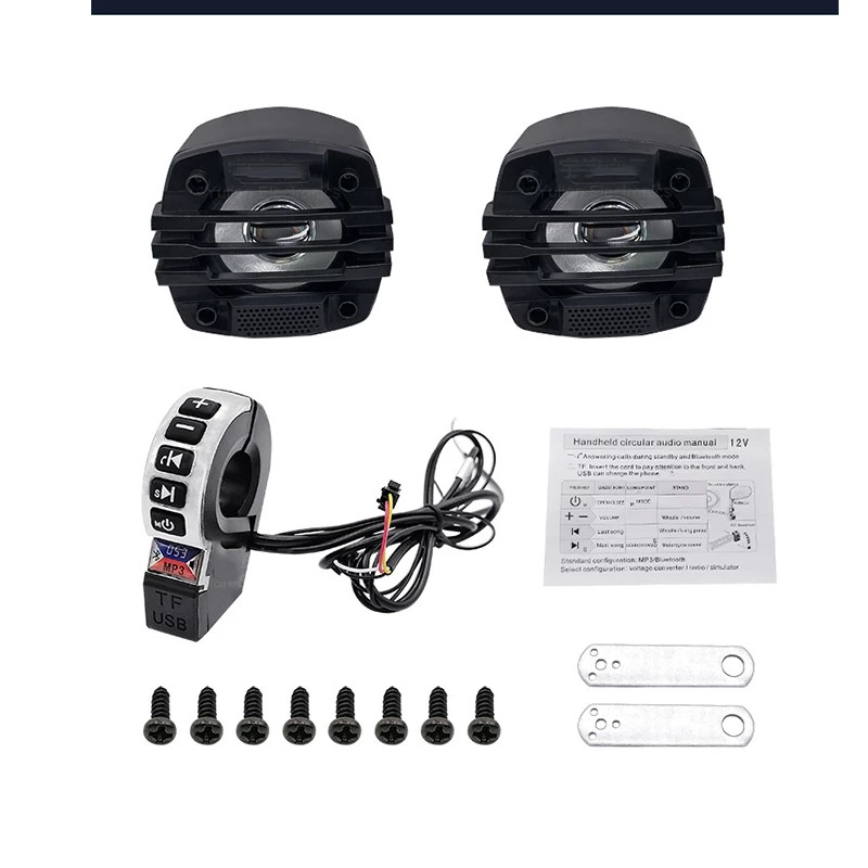 Motorkerékpár audiorendszer vezeték nélküli Bluetooth hangszóró támogatás Bluetooth kihangosító, TF kártya, FM rádió, telefon töltés