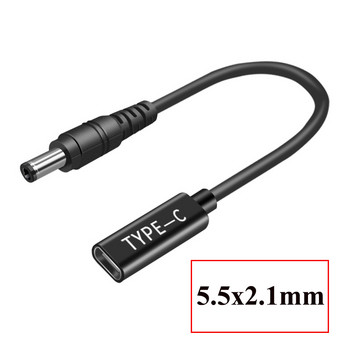 USB Type C Female to 90 Degree Right Angle DC Connector Adapter PD Charging Power Supply Charger Converter Cable for Laptop