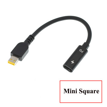 USB Type C Female to 90 Degree Right Angle DC Connector Adapter PD Charging Power Supply Charger Converter Cable for Laptop