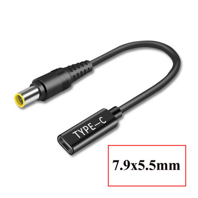 USB Type C Female to 90 Degree Right Angle DC Connector Adapter PD Charging Power Supply Charger Converter Cable for Laptop