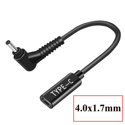 USB Type C Female to 90 Degree Right Angle DC Connector Adapter PD Charging Power Supply Charger Converter Cable for Laptop