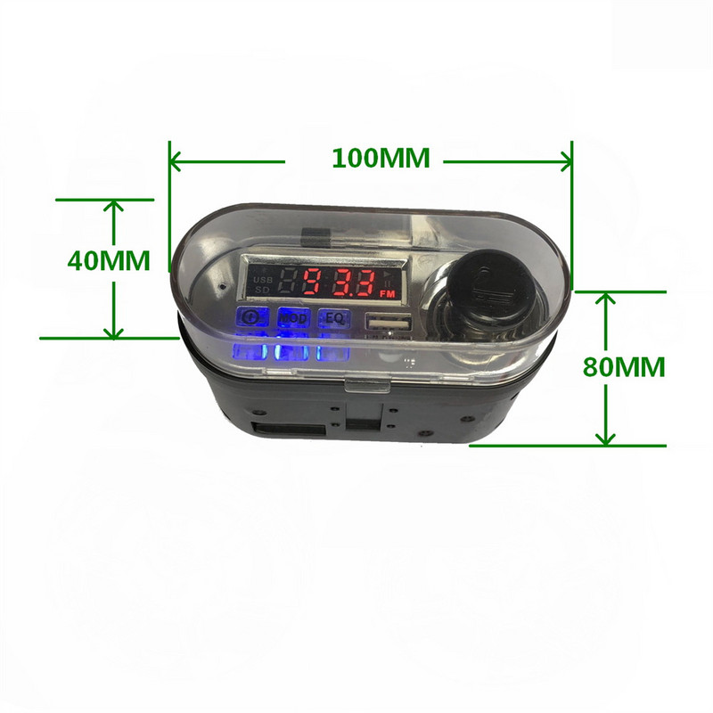 Motorkerékpár Bluetooth audio vízálló sztereó hangszóró zenelejátszó FM rádió támogatás USB TF kártya szivargyújtó visszaszerelhető sztereó