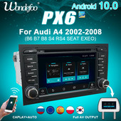 PX6 2 din android 10 autórádió képernyővel Audi A4 B6 8E 8H B7 S4 RS4 Seat Exeo 2002-2012 Multimédiás videó lejátszókhoz autorádióhoz