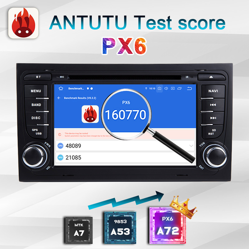 PX6 2 din android 10 autórádió képernyővel Audi A4 B6 8E 8H B7 S4 RS4 Seat Exeo 2002-2012 Multimédiás videó lejátszókhoz autorádióhoz
