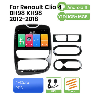 QLED Android 11 RDS Автомобилно радио Мултимедиен GPS навигационен плейър за Renault Clio 4 BH98 KH98 2012 - 2016 Стерео уредба Carplay AUTO