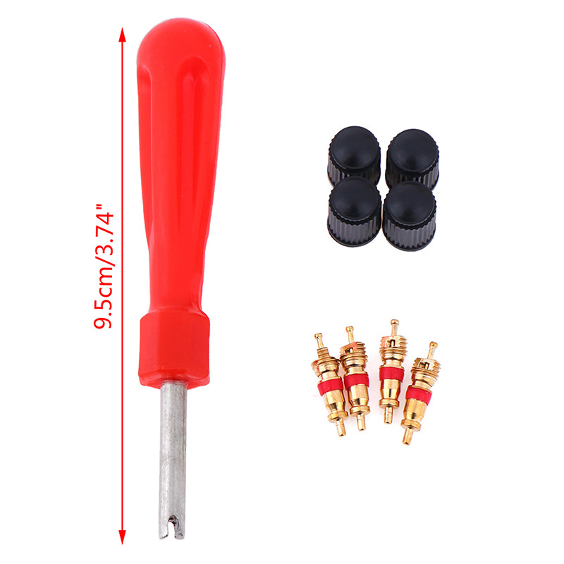 1 rinkinys padangų vožtuvų aptarnavimo rinkinys Vožtuvų šerdys Vožtuvų dangteliai Atsuktuvas Padangų remontas Automobilių Motociklų Padangų Taisymo Įrankiai Priedai