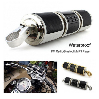 Motocikla audio mūzikas atskaņotājs ar Bluetooth saderīgs motocikls MP3 audio atskaņotājs stūres stiprinājums IPX4 ūdensizturīgs motorollera kvadraciklam