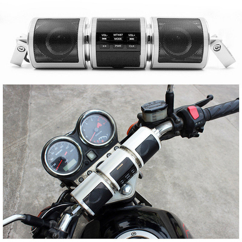 Motorkerékpár audio zenelejátszó Bluetooth-kompatibilis motorkerékpár MP3 audio lejátszó kormányrúd IPX4 vízálló robogó ATV-hez
