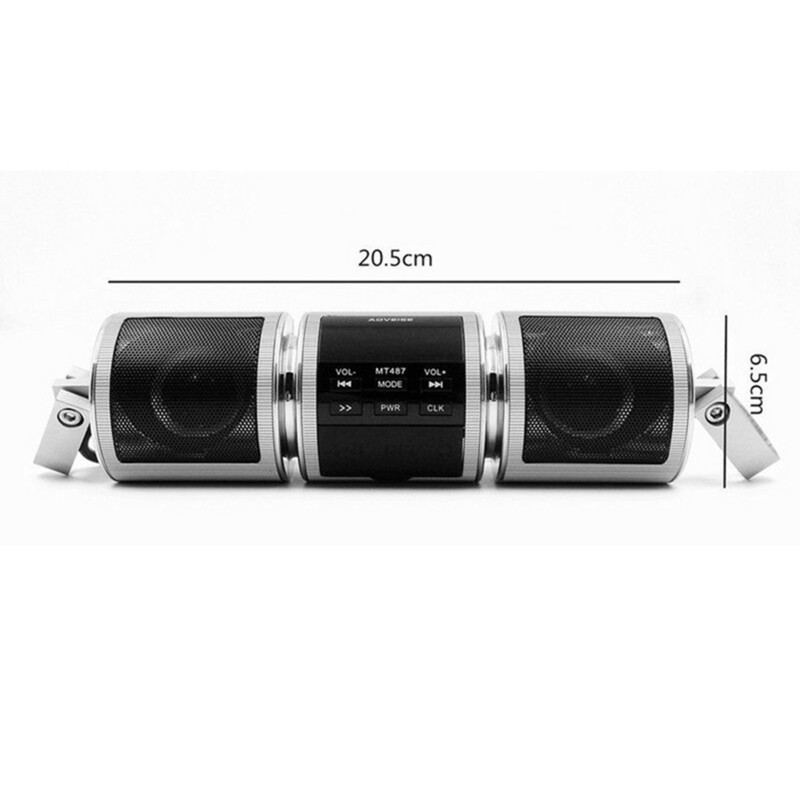 Motorkerékpár audio zenelejátszó Bluetooth-kompatibilis motorkerékpár MP3 audio lejátszó kormányrúd IPX4 vízálló robogó ATV-hez