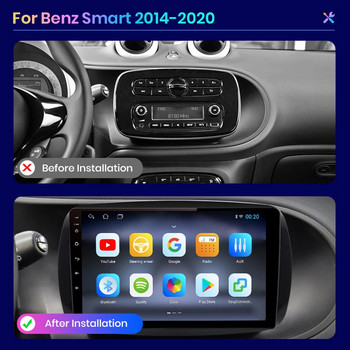 AWESAFE PX9s за Mercedes Benz Smart Fortwo 2014 - 2020 Радио за кола Автомобилни видео плейъри CarPlay Android Auto GPS No 2 din 2din DVD