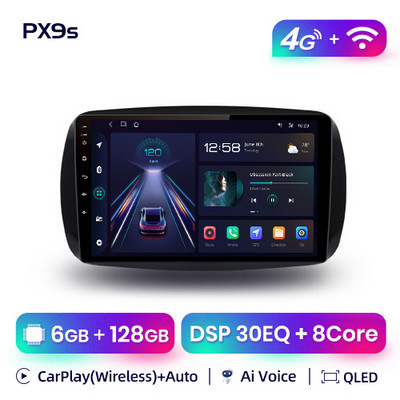 AWESAFE PX9s pentru Mercedes Benz Smart Fortwo 2014 - 2020 Radio auto Playere video auto CarPlay Android Auto GPS No 2 din 2din DVD