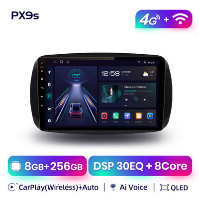 AWESAFE PX9s pentru Mercedes Benz Smart Fortwo 2014 - 2020 Radio auto Playere video auto CarPlay Android Auto GPS No 2 din 2din DVD