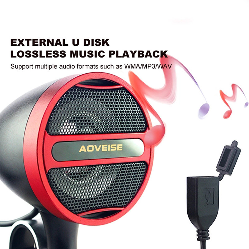 Vízálló motorkerékpár 12V MP3 lejátszó erősítő USB Bluetooth kompatibilis zenelejátszó FM rádió Frosted sztereó hangszóró MT473