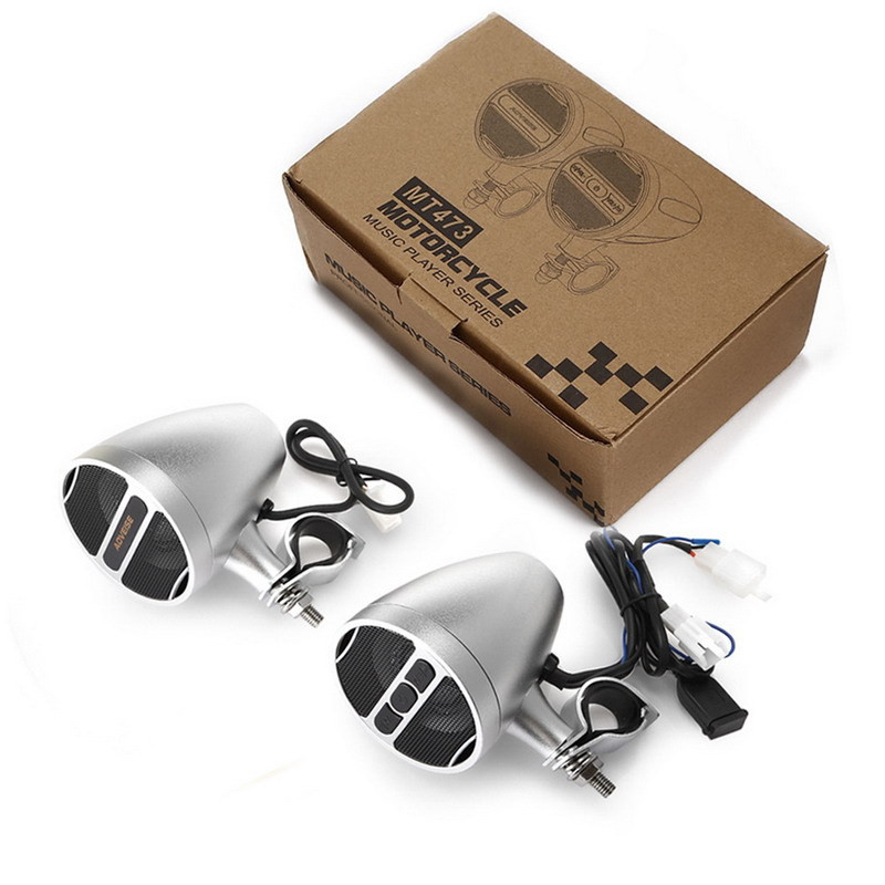 Vízálló motorkerékpár 12V MP3 lejátszó erősítő USB Bluetooth kompatibilis zenelejátszó FM rádió Frosted sztereó hangszóró MT473