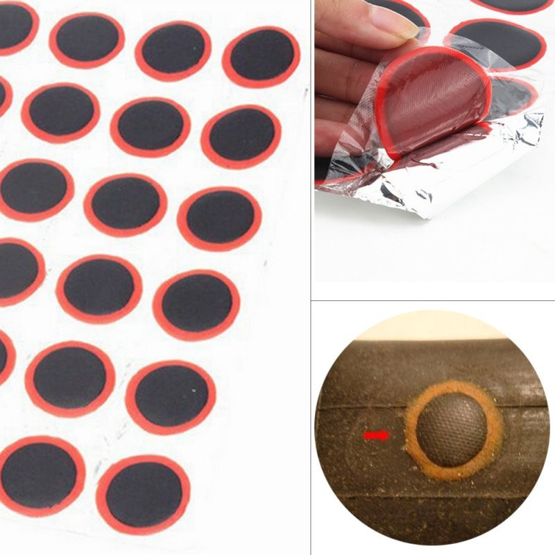 48db Motorkerékpár gumiabroncs folt Kerékpár gumiabroncs javító darab kerek és szögletes gumi tapasz darab gumijavító szerszámok 25mm 29mm 35mm