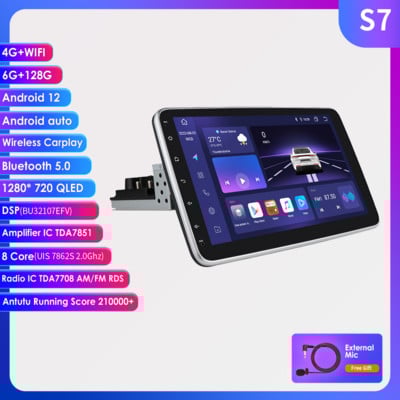 10.1'' Octa UIS7862S Autoradio Android Universal Auto Radio Player Multimedia Schermo Estraibile Stereo GPS Panou detasabil SWC