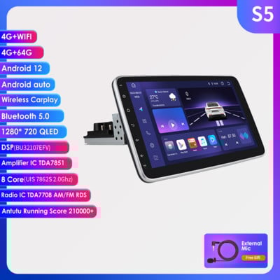 10.1'' Octa UIS7862S Autoradio Android Universal Auto Radio Player Multimedia Schermo Estraibile Stereo GPS Panou detasabil SWC