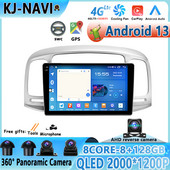 Multimédiás videolejátszó Auto Android 13 autórádió Hyundai Accent 2008 2009 2010 2011 Sztereó GPS Navigáció Carplay WIFI 4G