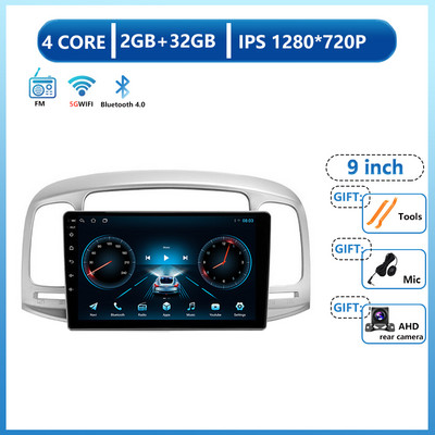 Multimédiás videolejátszó Auto Android 13 autórádió Hyundai Accent 2008 2009 2010 2011 Sztereó GPS Navigáció Carplay WIFI 4G