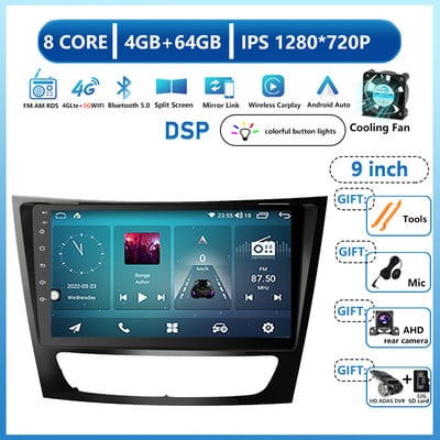 Radio auto Android 13 pentru Mercedes Benz Clasa E W211 E200 E220 E300 E350 E240 E270 E280 CLS CLASS W219 Player auto DSP IPS