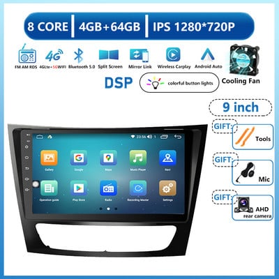 Radio auto Android 13 pentru Mercedes Benz Clasa E W211 E200 E220 E300 E350 E240 E270 E280 CLS CLASS W219 Player auto DSP IPS