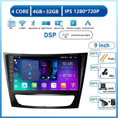Radio auto Android 13 pentru Mercedes Benz Clasa E W211 E200 E220 E300 E350 E240 E270 E280 CLS CLASS W219 Player auto DSP IPS