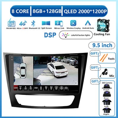 Radio auto Android 13 pentru Mercedes Benz Clasa E W211 E200 E220 E300 E350 E240 E270 E280 CLS CLASS W219 Player auto DSP IPS