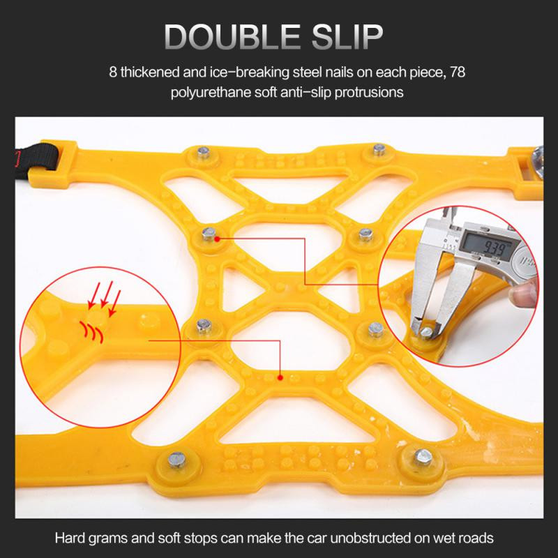 Lanțuri de zăpadă pentru mașini 1/2/4/5 buc. Siguranța carosabilului de zăpadă Reglabil Siguranță anti-alunecare Dublu snap roată Anvelopă TPU Lanțuri en-gros