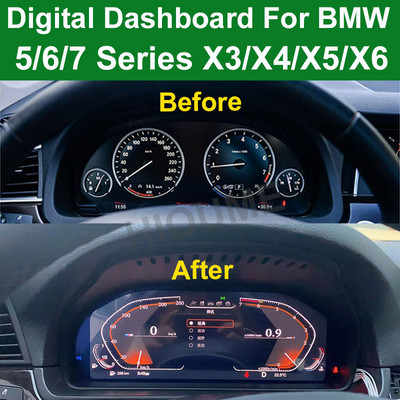 12.5" Автомобилен LCD цифров панел на таблото Инструментален клъстер кран Скоростомер за BMW 5/6/7 Series F10 F11 F01 F06 F07 X3 X4 X5 X6