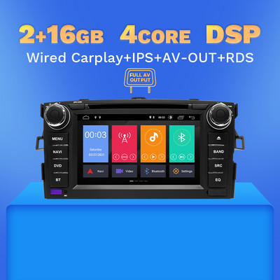 Wireless Carplay 64G 2Din Android 11 Radio auto DVD Player pentru TOYOTA AURIS Altis COROLLA 2012 2013 Navigație GPS Multimedia DSP