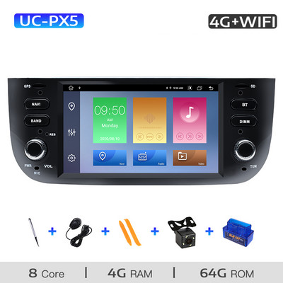 Uckazy 1 Din Android 11 DVD player auto pentru Fiat/Linea/Punto evo 2012-2015 Radio Multimedia Navigație GPS Unitate principală audio stereo