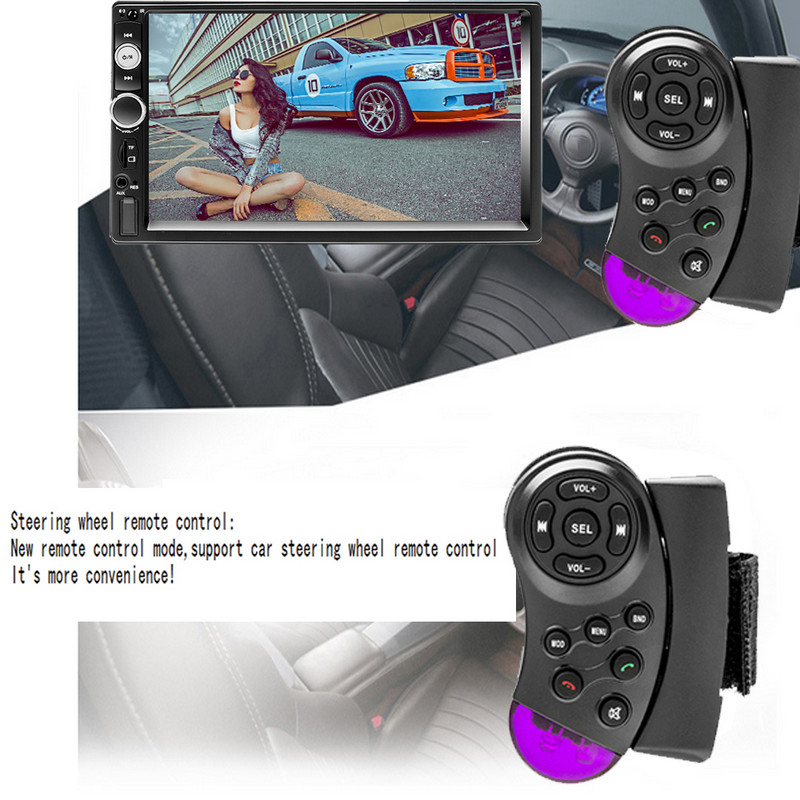 Podofo 2 din Radio auto 7" HD Autoradio Player Multimedia Ecran tactil 2DIN Audio auto Auto Stereo MP5 Bluetooth USB TF Cameră FM