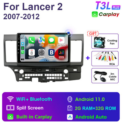 2 Din Android 11 pentru Mitsubishi Lancer 10 CY 2 2007-2017 Auto Radio Player Video Multimedia GPS Carplay Unitate Principală Stereo Auto RDS