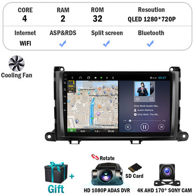Android 12 Car Radio Player pentru Toyota Sienna 2009 2010 2011 2012 2013 2014 din Multimedia Autoradio Carplay navigare GPS WiFi