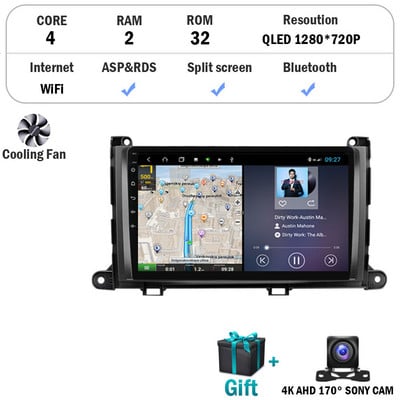 Android 12 Car Radio Player pentru Toyota Sienna 2009 2010 2011 2012 2013 2014 din Multimedia Autoradio Carplay navigare GPS WiFi